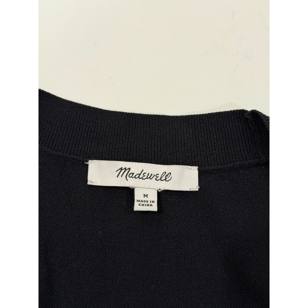 Madewell Black Cropped Sweater Vest V-Neck Button Front Knit Top Size M - Picture 4 of 5